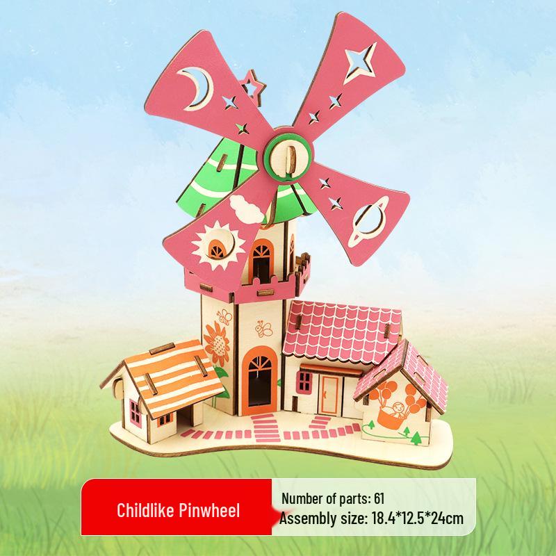 3D Wooden Ferris Wheel Puzzle - Educational DIY Gift for Kids