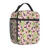 Süße Avocado-Print Isolierte Lunchtasche Wiederverwendbar Tragbar Wasserdicht Brotdose Thermokühler Oxford-Tragetasche für Reise Picknick
