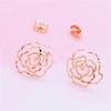 Pure Purple Gold Niche Temperament Hollow-Plated Rose Gold Rose Celebrity Stud Earrings