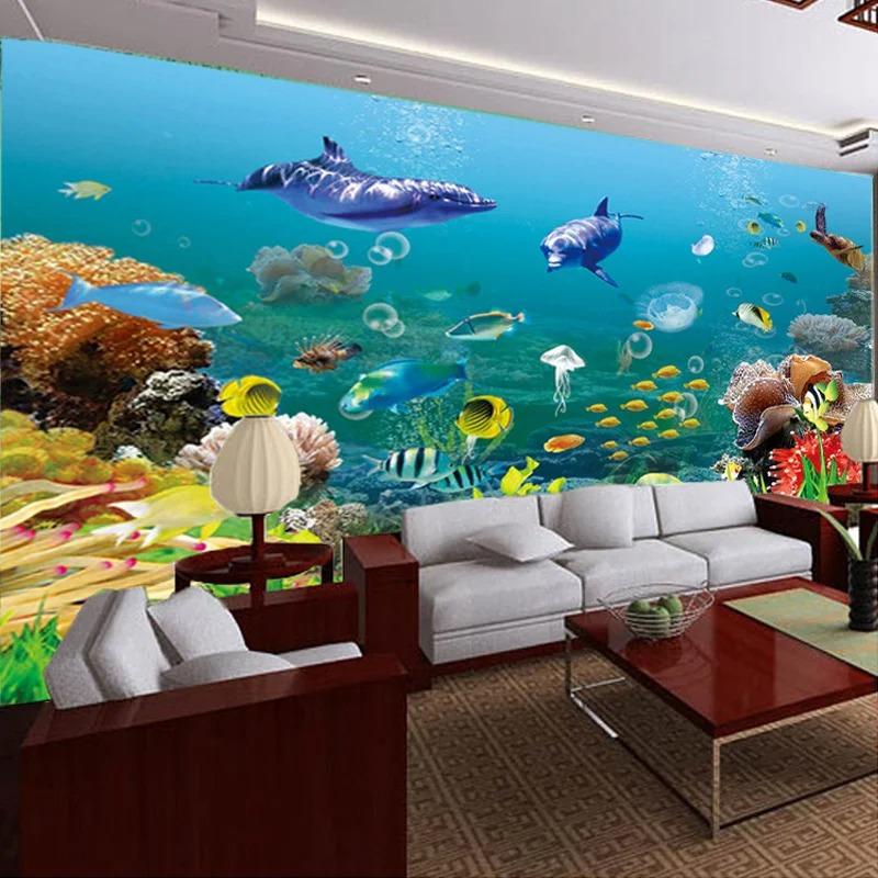 

3d Stereo Wall Mural Underwater World Wallpapers Landscape Kid s Bedding Room Background Wall Mural Decor 200 cm(W) x 140 cm(H)