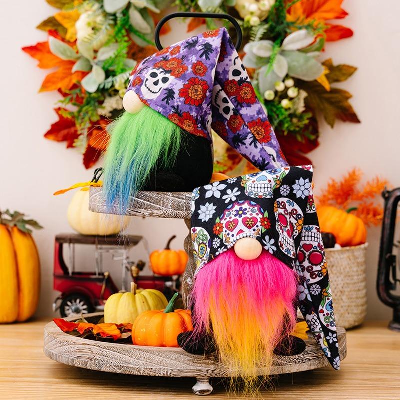 Halloween Faceless Gnome Plyšová panenka Trpasličí dekorace Festival duchů Tištěný ornament na panenku