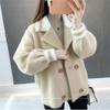 Women Imitation Mink Velvet Cardigan Sweater Coat Short Women Fuzzy Sweater Lantern Sleeve Casual Sweater Knitted Mohair Cardigan Jacket Outwear