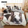 Sett med dynetrekk for fransk bulldog, King size, Søt valp, Dyretema, Sengetøy for barn og tenåringer, Polyester, 2/3 deler, Mykt dynetrekk