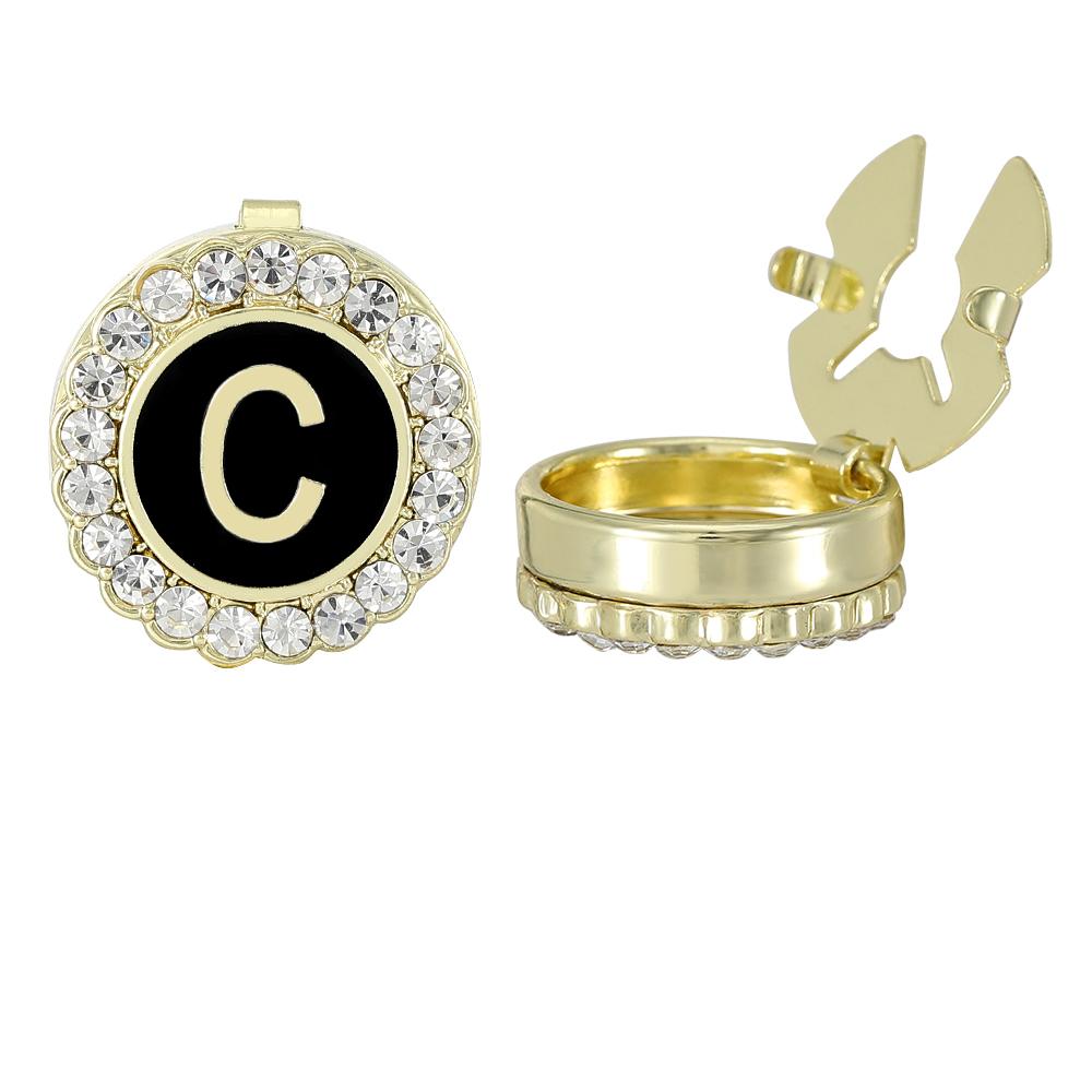 

2Pcs/Set Initial Capital Design Button Cover Clasp Crystal Cufflinks For Men Shirt Suit Jewlery Letter ABCDEFGHIJKMNOQRSU