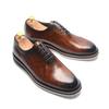 Mens Oxford Dress Sneakers Genuine Leather Soft Sole Non-slip Whole Cut Hand Painted Casual Business Flat Shoes for Modern Man