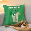 Cushion Cover  Linen  SkinFriendly Soft Decorative Case For Sofa Home Decor Mojito Cocktail Art Pillow cover