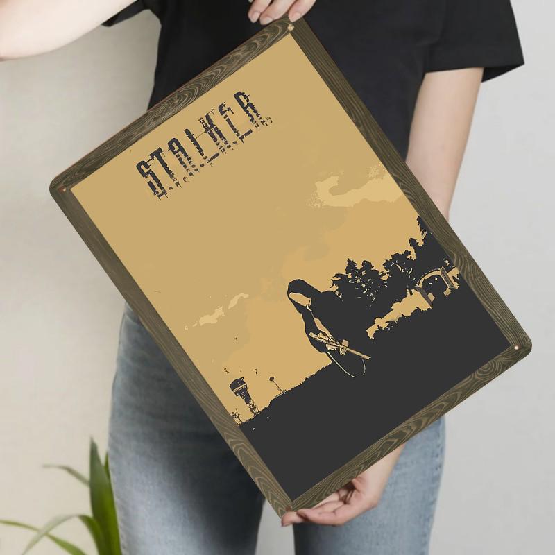 

STALKER Игровое Искусство Металлическое Настенное Украшение Винтажный Игровой Постер для Дома Офиса Бара Декор 20x30cm（7.8x11.8inch）