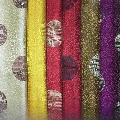 100x150cm Simulated Brocade True Silk Fabric for Cheongsam Ancient Chinese Clothing Gauze Redwood Furniture Cushions Packaging