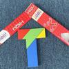 Nowe drewniane puzzle tangram w kształcie litery T Montessori Wzór geometryczny Redukcja stresu Interakcja rodzinna Zabawki edukacyjne dla dorosłych dla dzieci