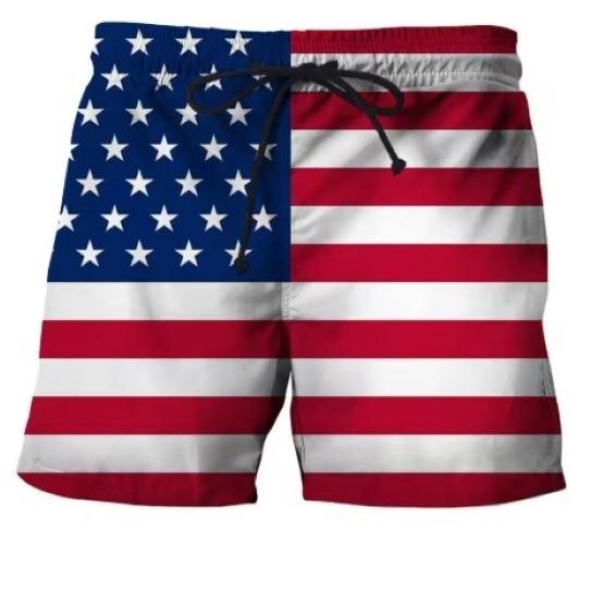 USA United States America Flag Boxing Muay Thai Kickboxing Shorts 3D Print Fighting Training Unisex Men Women Quick Dry Fitness Gym Sport Workout