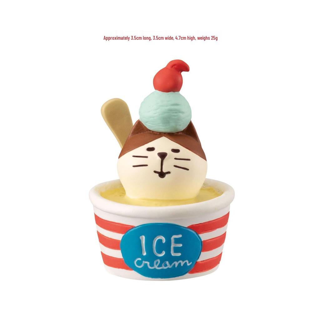 Creative Japanese Cat Ice Cream Resin Desk Ornament