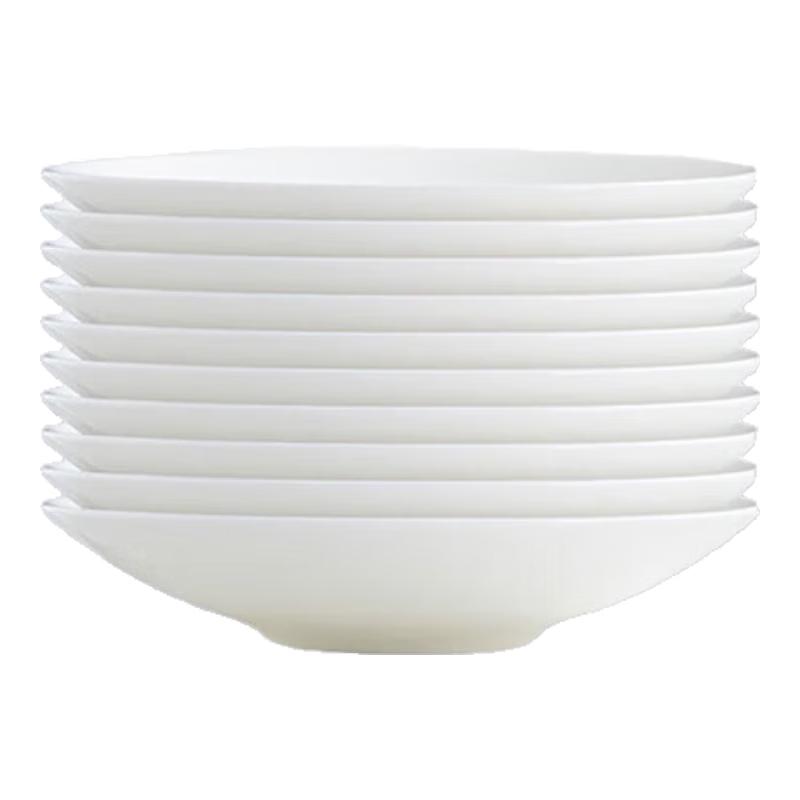 Jingdezhen Pure White Ceramic Round Deep Plate
