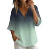 Damen V-Ausschnitt Kurzarm T-Shirt, Vintage Blumenprint Lockere Passform Lässiges Baumwoll-Leinen Oberteil