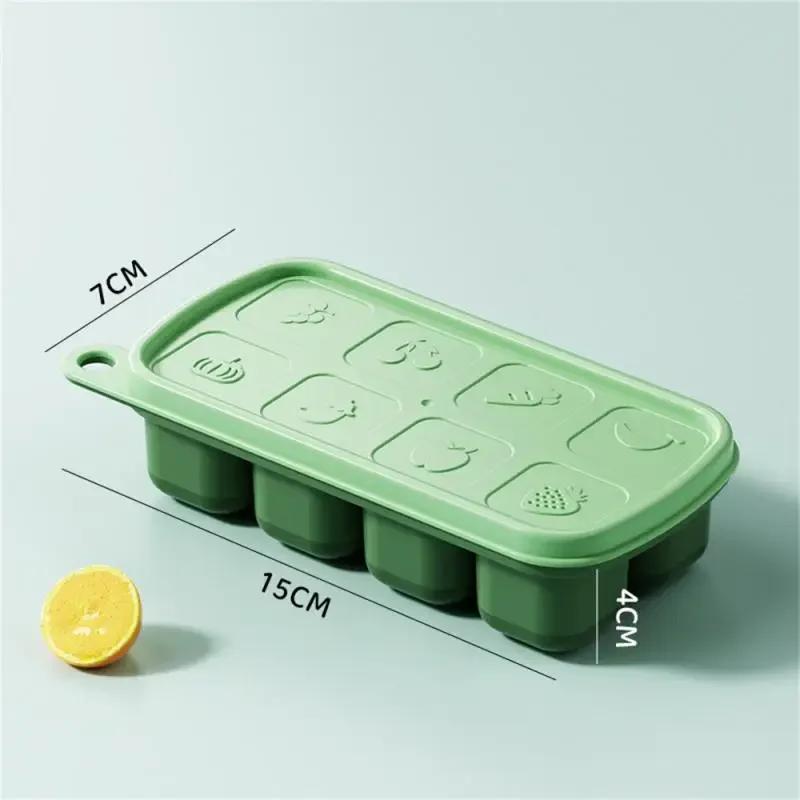 Refrigeration Home Food Grade Silicone Molds Baby Mold Ice Mould Ice Storage Boxes With Lid Household Use Freezing Kitchen Tools