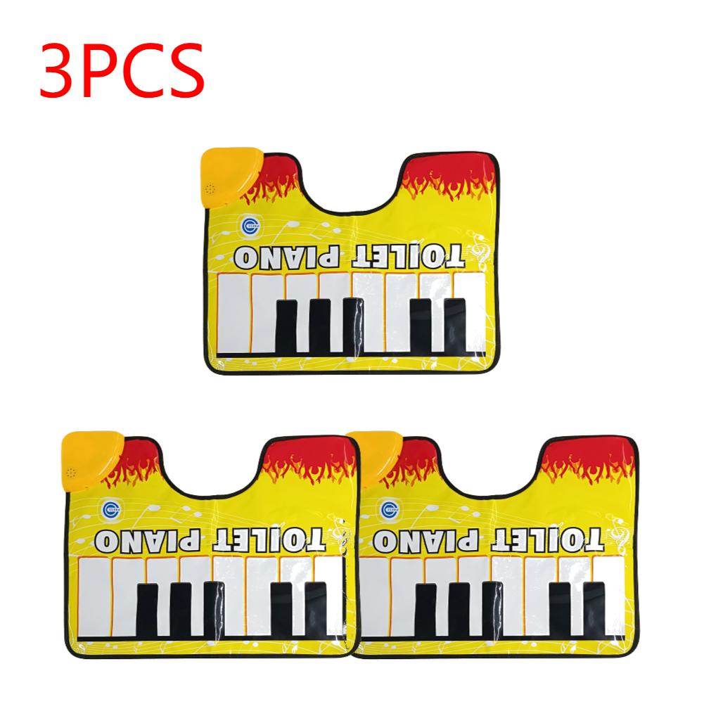 1-5Pcs Toilet Piano Mat Bathroom Funny Toe Music Keyboard Toilet Floor Mat Potty Piano Sounding Bathroom Rug for Home Bathroom