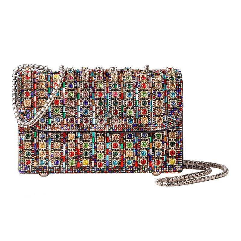 Dinner Bag Shiny Diamond-encrusted Handbag Hand Bag Chain Bag Banquet Bag Night Light Luxury