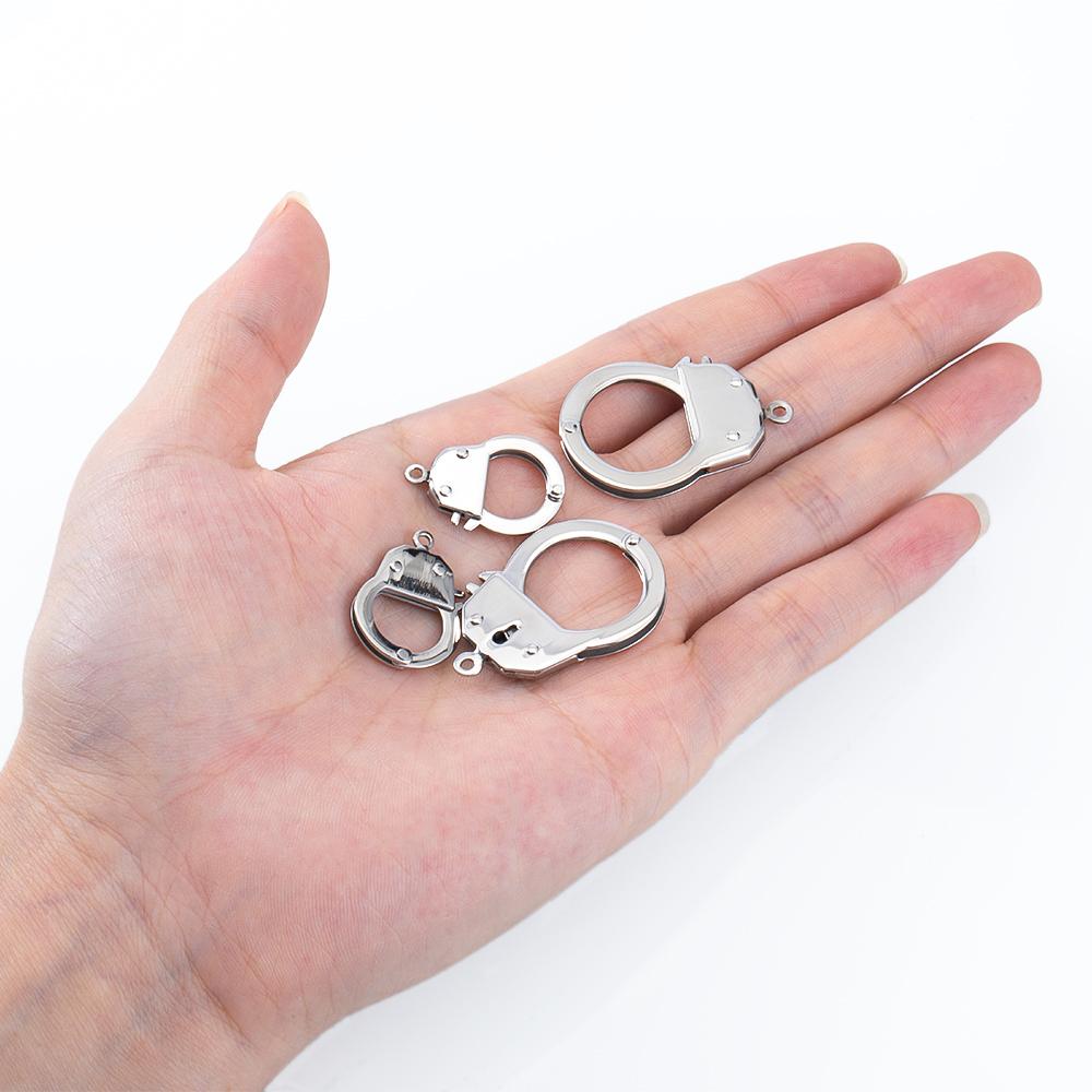 2pcs Stainless Steel Handcuffs Lobster Clasps Bracelets Necklaces Hooks Chain Closure Craft for DIY Jewelry Making Components