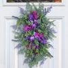 Tulips Wreath for Front Door Spring Artificial Flower Wreath with Hyacinths Hydrangeas Lavenders Wall Hangings Decorations