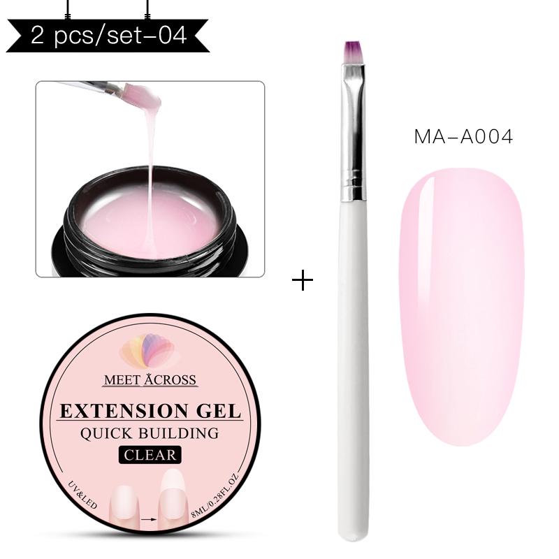 

2 шт./компл., строительный гель для ногтей, прозрачный цвет, стекловолокно, быстрое наращивание, удлинение, акрил