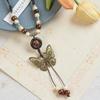 Qingge Ethnic Style Necklace, Retro Versatile Butterfly Color Glaze Pendant, Sweater Chain, Changchun Summer, Women'S Land