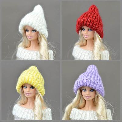 Doll Accessories Warm Winter Hats for Barbie Doll House Headwear Hairwear Woven Knitting Hat For 1/6 BJD Doll Kids Gift