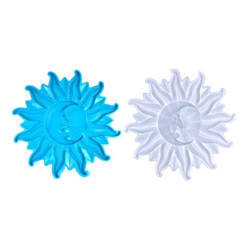 Für Sonne Mond Gesicht Silikon Tablettformen Lustige Deko Resinform DIY Bastelbedarf Herstellung für Untersetzer Schlüsselanhänger Wanddeko