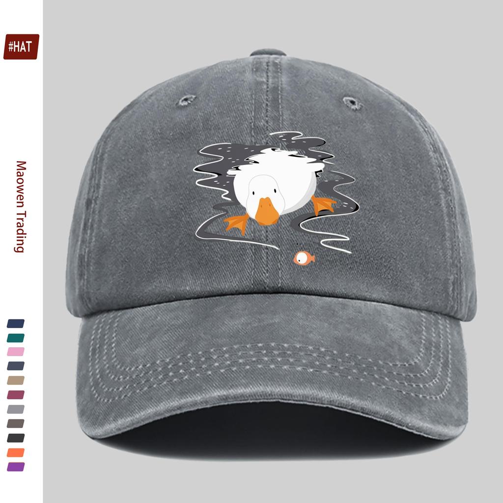 pc Swimming Duck Print Baseball Cap Home Decor Hat Cute Casual Printed Papa Cap Adjustable Strap MultiColor Optional Truck