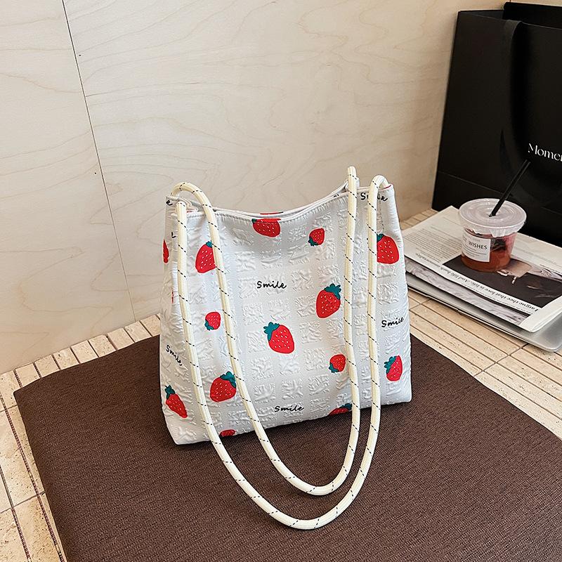 

Autumn and winter large-capacity high-end commuter bucket bag women s new cute printed casual shoulder bag білий