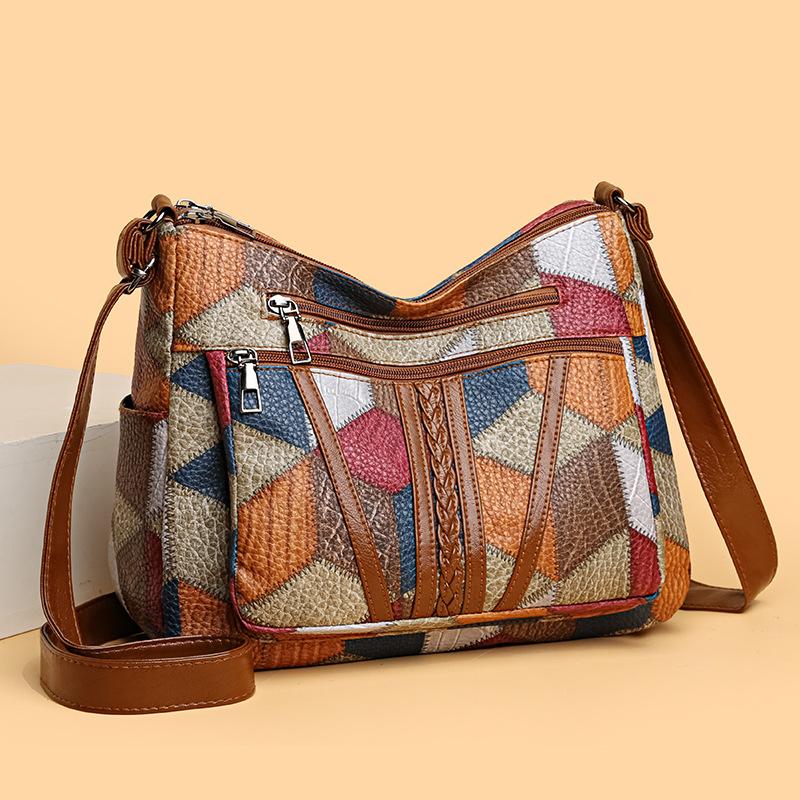 Borsa a tracolla vintage elegante da donna, borsa a mano, borsa a tracolla multitasche, borsa a tracolla retrò abbinabile per tutti i giorni