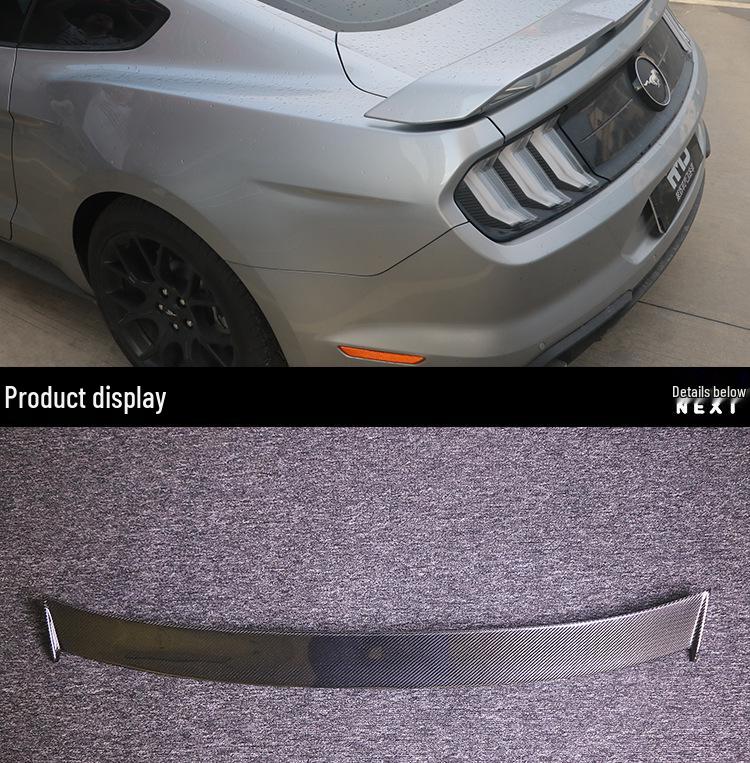 Carbon Fiber Rear Wing Roof Spoiler for 15-23 Ford Mustang - Punch-Free Installation