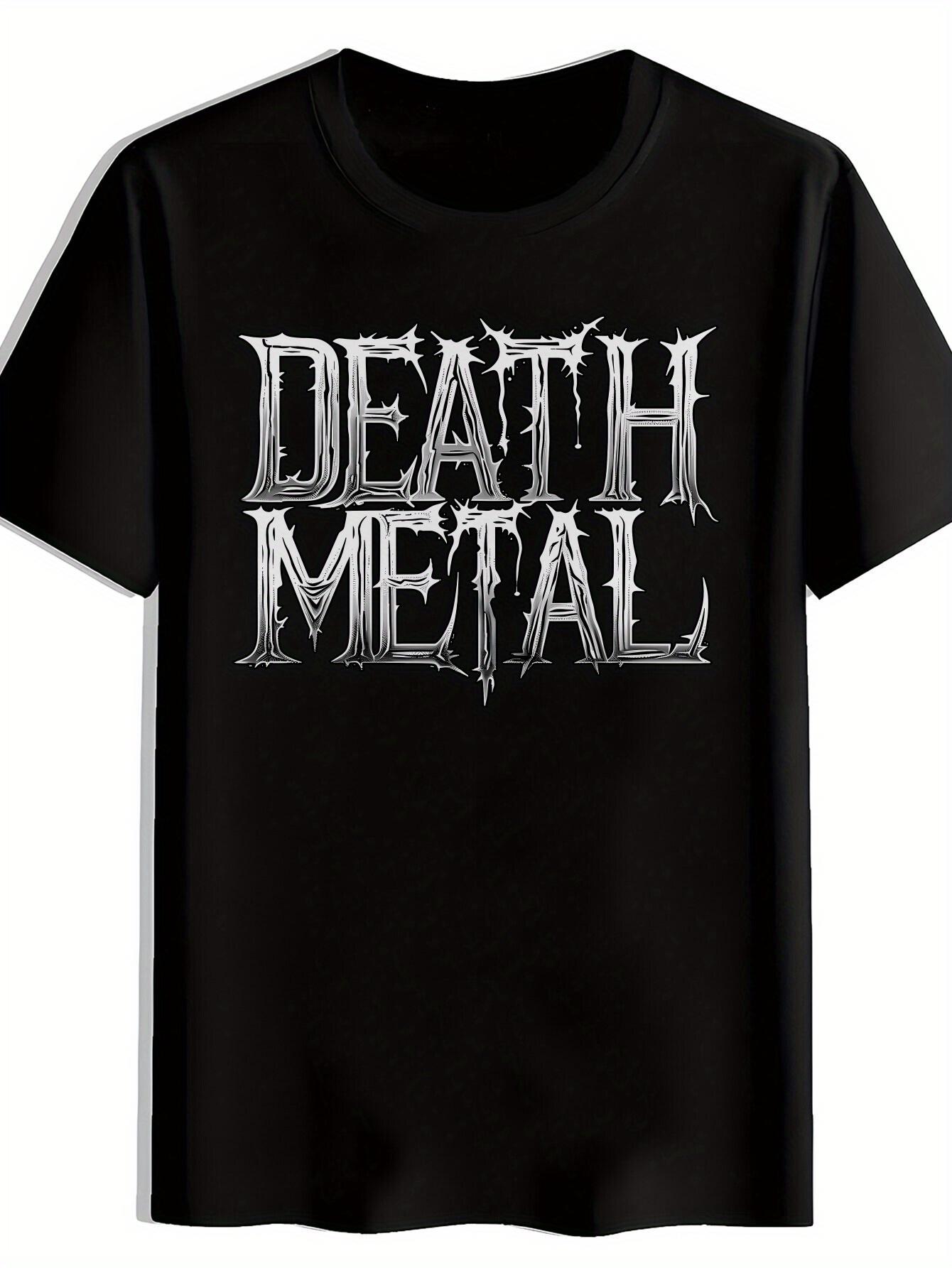 Black Death Metal Graphic T-shirt - Edgy Gothic Lettering XXXXL