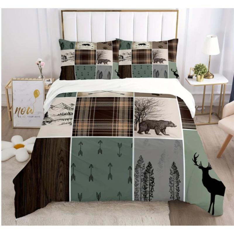 3D Digital Printing Christmas Three-Piece Set, Holiday Decoration Bedding Set