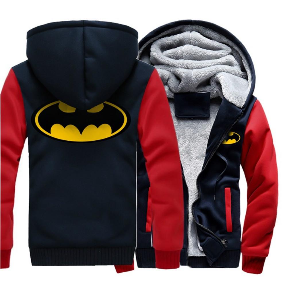 Batman Super Hero Brand Hoodies Winter Jacket Fleece High Quality