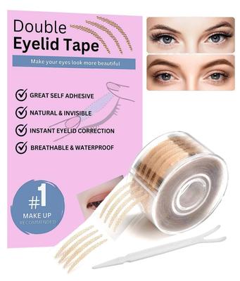 OPTIYORK 600 Pair Eyelid Tape For Double Eyelid Invisible Waterproof Mesh Pvc Sticker Strips With Fork For Hooded Eyes Makeup Tools