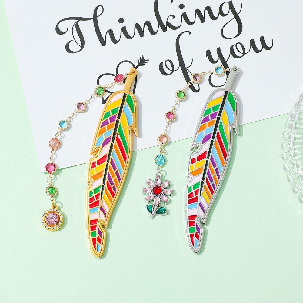Leaf Shape Bookmark Enamel Design Page Pagination Mark Luxury Book Page Marker  Students