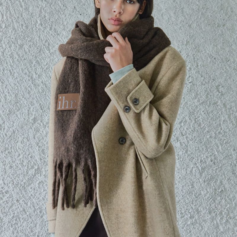 ihr WOOL MIXED BOLD MUFFLER / BROWN