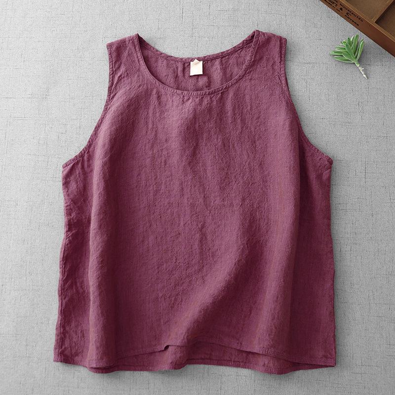 

2026 Casual Plus Size Sleeveless Linen Pullover for Women XL