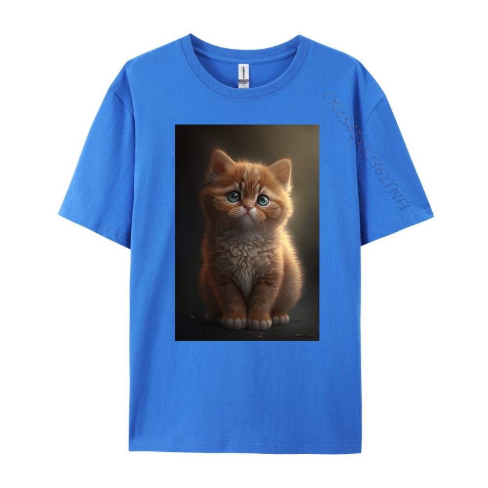 Cute Cat Kitten Luxury Clothing Men's Shirt Red And Black Graphic T Shirt Summer Original Mens T-Shirts Printed On