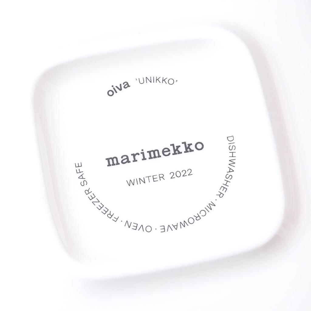 Marimekko Square Plates, 10cm x 10cm, Pair (2 pieces), Unikko pattern, Dark Red Powder, 072052 133 [Parallel Import]