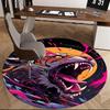 1pc Anime Design Tiger Head Round Carpet Office Chair Mat, Non Slip Rug for Home Decor, Living Room, Bedroom, Game Room, Festival Gift