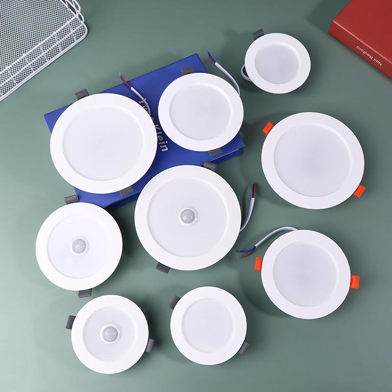 Motion Sensor Spot Led Downlight Lamparas 220V Ceiling Light 5W 7W 9W Warm/Cold White Panel Light For Hallway Stair Depot