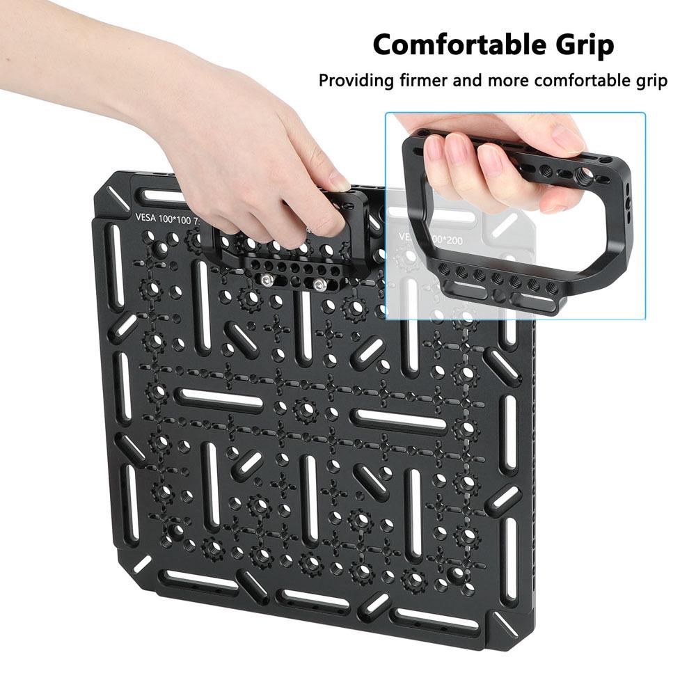 HDRIG D-Type Handheld Grip with 1/4 & 3/8 Positioning Holes for Monitor Cage VESA Plate 3899