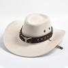 Bull Head Rivet Decor Band Western Cowboy Hat Breathable Viscose Fiber Hat Wide Brim Sun Hat  Party