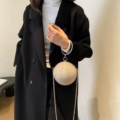Bolsas de noite portáteis de anel circular, bolsas de metal redondas, bolsas para batom, elegantes, luxuosas, carteiras de casamento