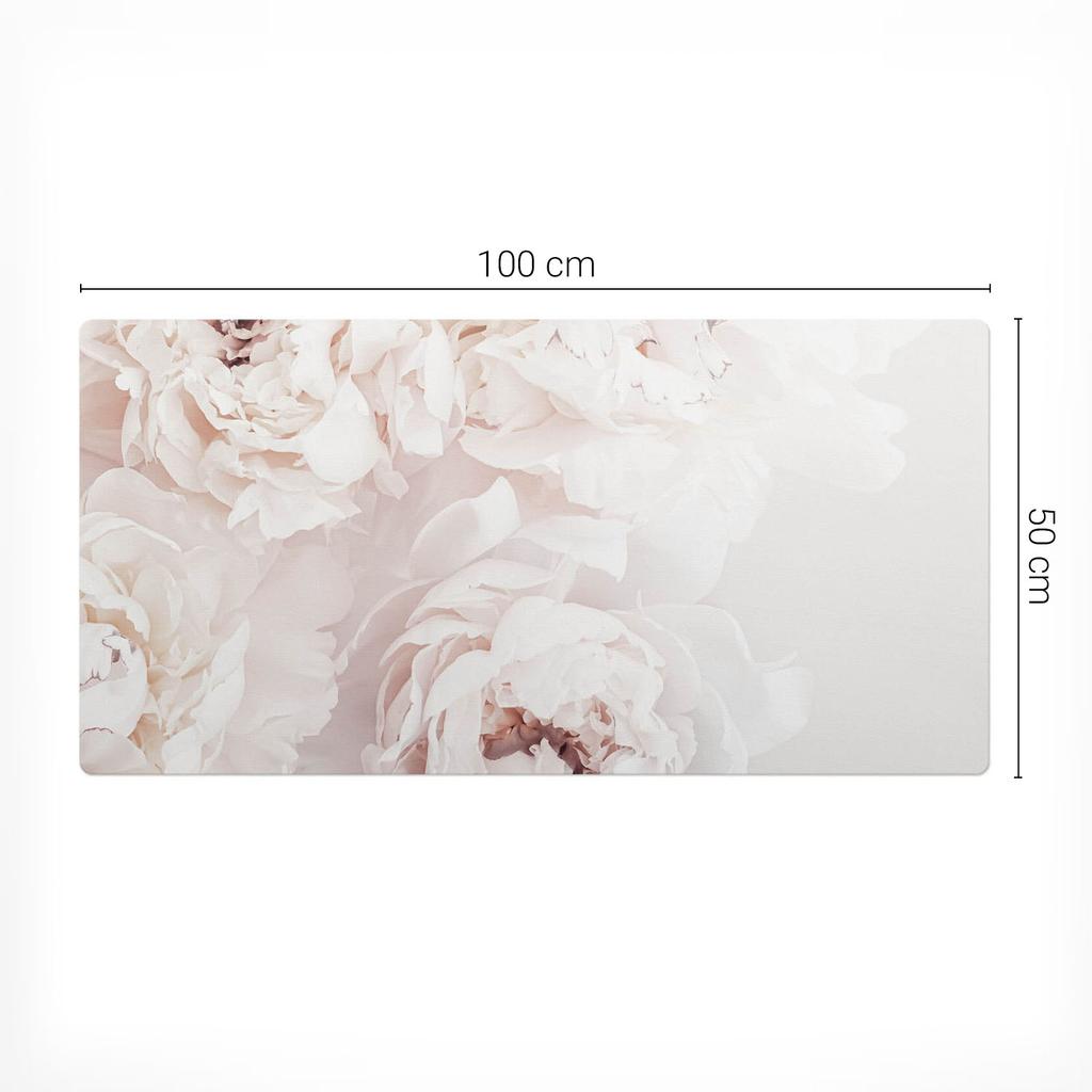 Desk Keyboard Mouse Protective Mat Desk Pad Delicate Peonies 100X50 Cm