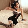 Sexy Lingerie Anime Cosplay Cats Uniform Set Sex Catgirl Suit See Through Dress Hollow Kawaii Outfit Headwear Glove Stocking Set