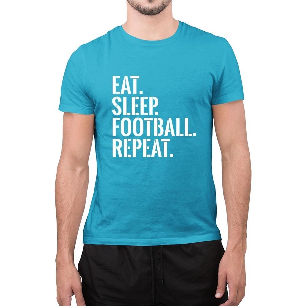 Eat Sleep Football Repeat Funny T-Shirt Personalised Custom Tee S