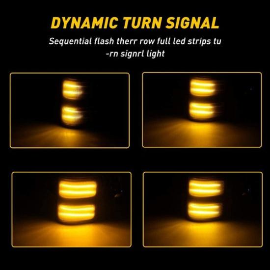 LED Switchback WhiteAmber Flowing Side Mirror Lights for 08-16 Ford F250 F350 A