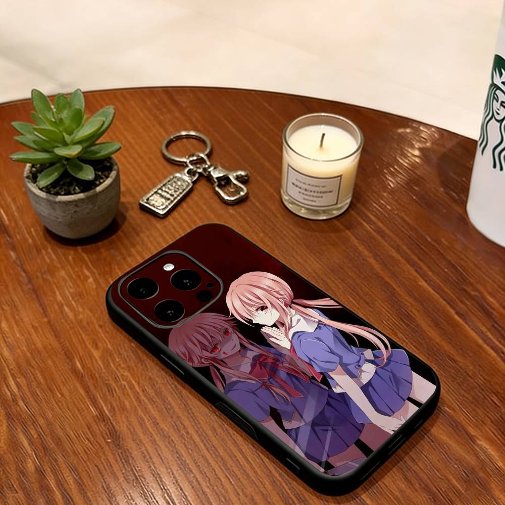 Future Diary Gasai Yuno Phone Case For iPhone 17, 16,15,14,13,12,11 Plus,Pro Max, Others Soft Silicone Black Cover