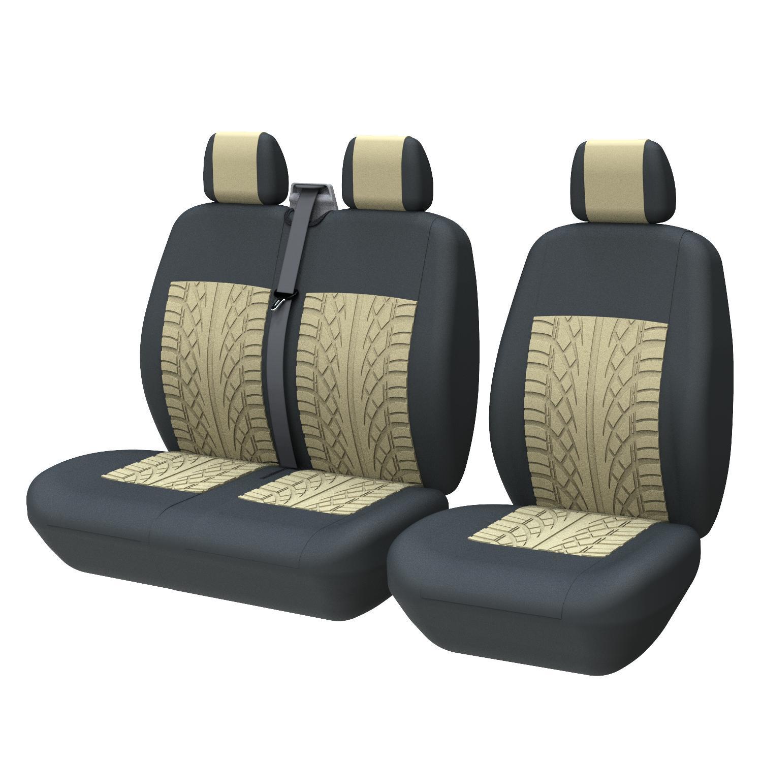 

Чохол на сидіння 1 + 2 в смужку для Iveco Daily для 2 + 1 Ford Transit для Sprinter 02 для Opel Vivaro бежевий
